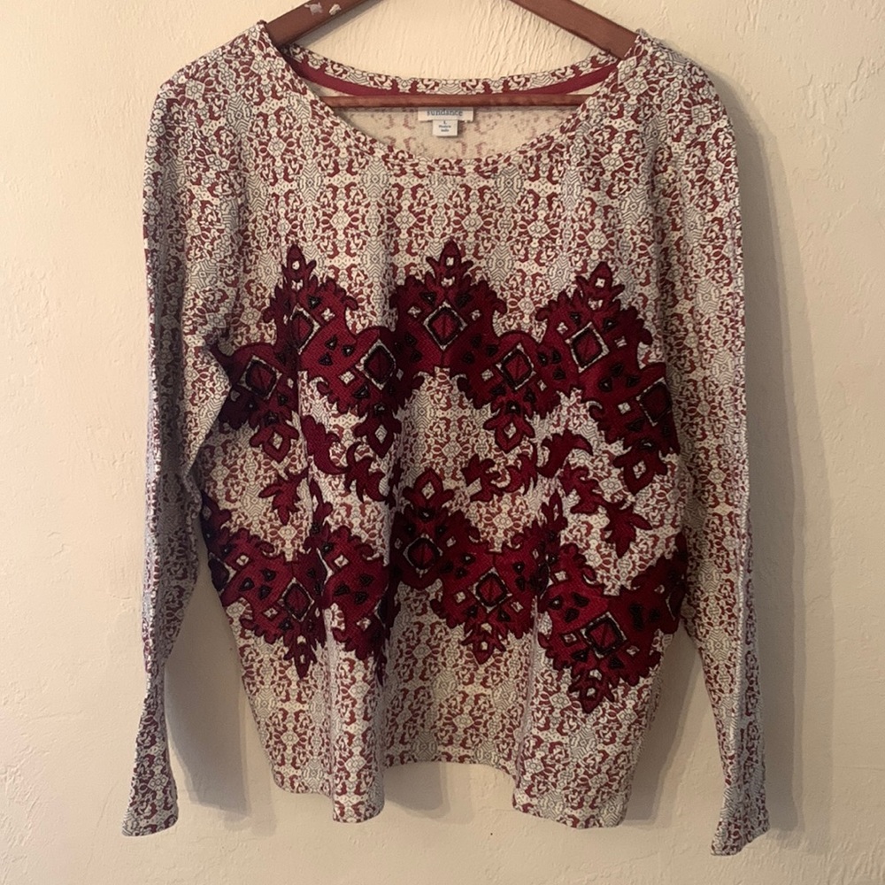 Sundance embellished long sleeve top size Large